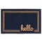 mDesign Entryway Doormat with Natural Fibers Decorative Script